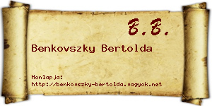 Benkovszky Bertolda névjegykártya